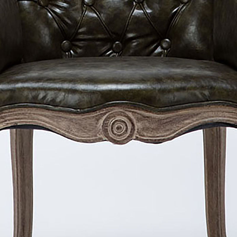 Silla de brazo tapizado de balcón de la granja acabado mate sólido silla de comedor de espalda