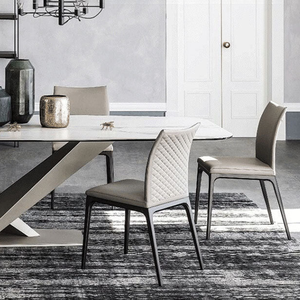 Sillas de comedor de estilo moderno sillas sin brazo con patas de metal para cocina