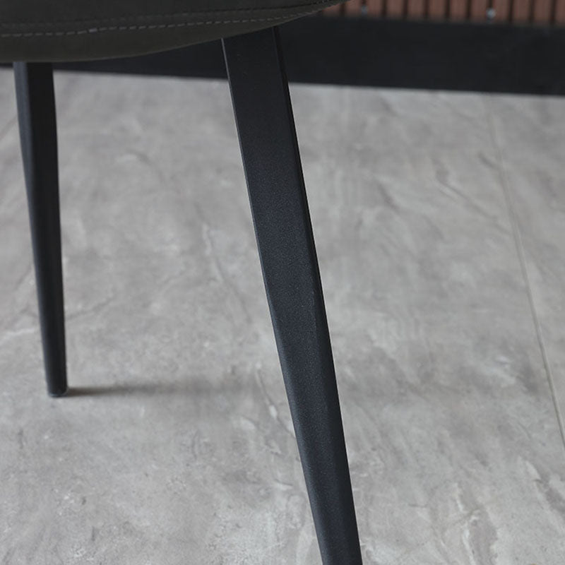 Industrial Solid Back Side Chairs PU Leather Dining Chairs for Home