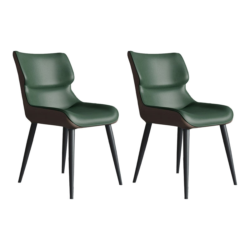 PUレザーダイニングチェアインダストリアルスタイルアームウィングバックパーソンズチェア