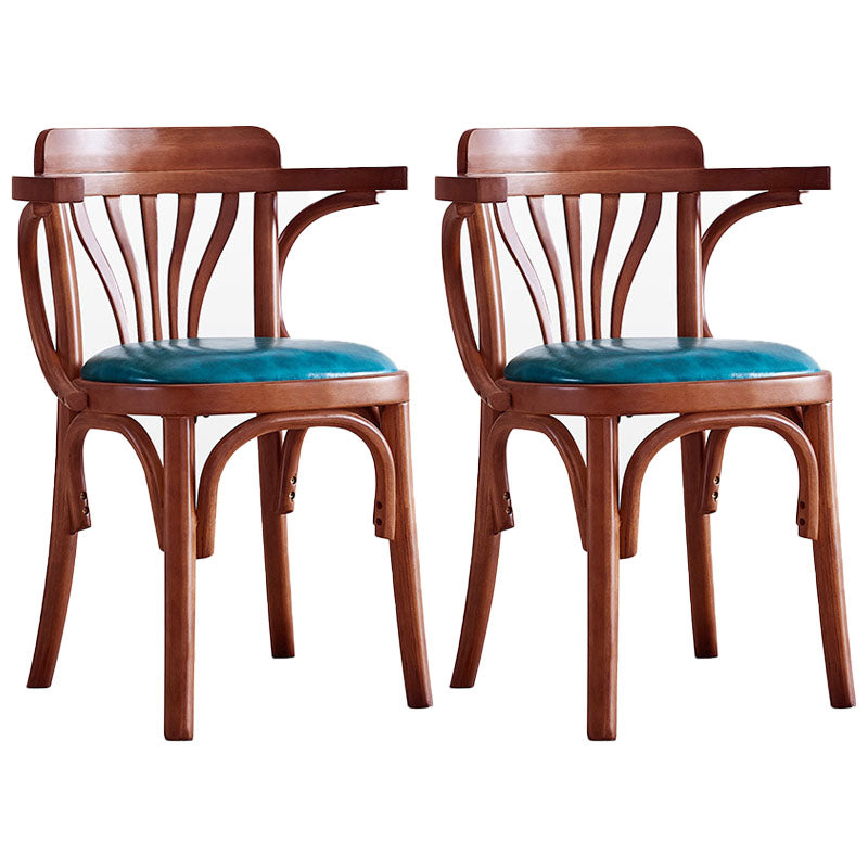 Windsor Back Chair Traditional Wood Dining Kitchen Room Arm Chair Red Brown 2 Piece Set Clearhalo 'Dining Chairs' 'Dining Tables & Seating' 'dining_chair' 'furn' 'furn_dining_chair' 'Furniture' 'Kitchen & Dining Furniture' 5767639