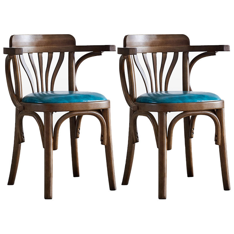 Windsor Back Chair Traditional Wood Dining Kitchen Room Arm Chair Walnut 2 Piece Set Clearhalo 'Dining Chairs' 'Dining Tables & Seating' 'dining_chair' 'furn' 'furn_dining_chair' 'Furniture' 'Kitchen & Dining Furniture' 5767640