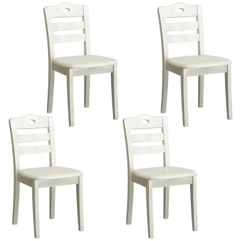 Modern Dining Chair Armless Chair with Wooden Legs for Kitchen White 4 Piece Set Clearhalo 'Dining Chairs' 'Dining Tables & Seating' 'dining_chair' 'furn' 'furn_dining_chair' 'Furniture' 'Kitchen & Dining Furniture' 5767653