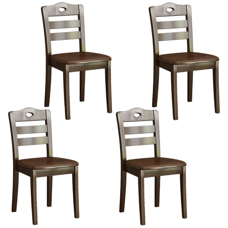 Modern Dining Chair Armless Chair with Wooden Legs for Kitchen Walnut 4 Piece Set Clearhalo 'Dining Chairs' 'Dining Tables & Seating' 'dining_chair' 'furn' 'furn_dining_chair' 'Furniture' 'Kitchen & Dining Furniture' 5767654