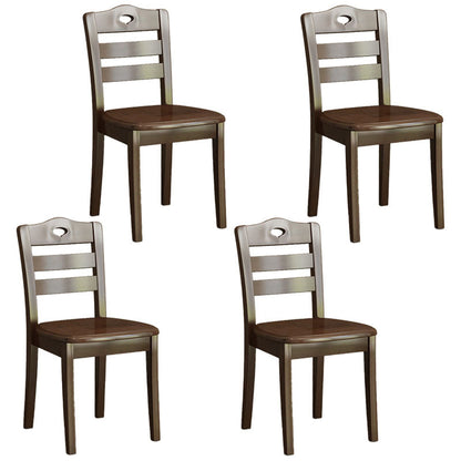 Modern Dining Chair Armless Chair with Wooden Legs for Kitchen Walnut 4 Piece Set Clearhalo 'Dining Chairs' 'Dining Tables & Seating' 'dining_chair' 'furn' 'furn_dining_chair' 'Furniture' 'Kitchen & Dining Furniture' 5767654