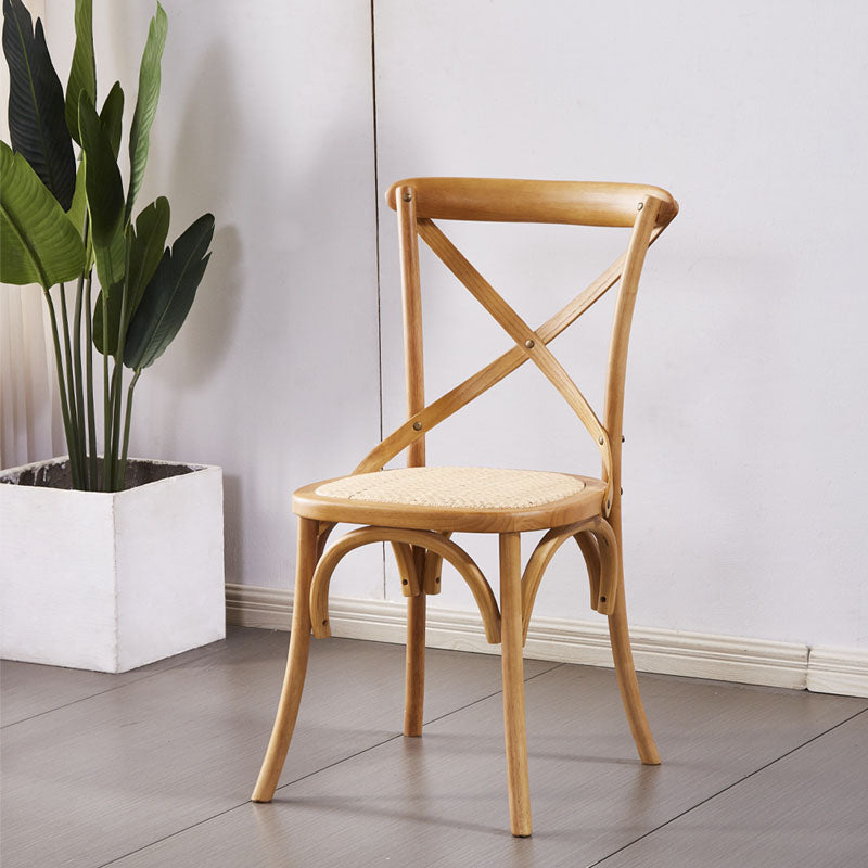Cross Back Side Chair Traditional Wood Dining Kitchen Room Chair