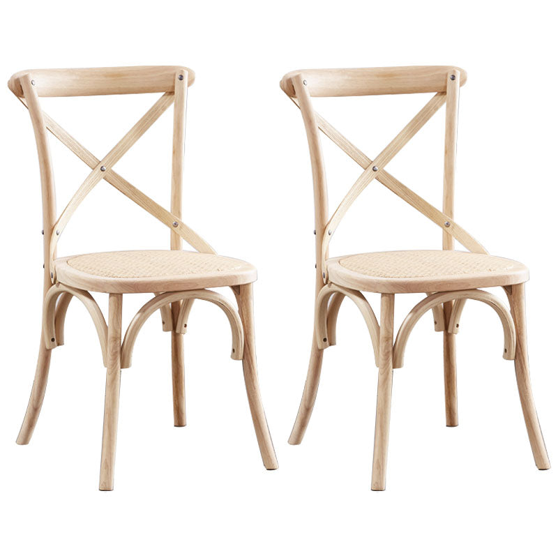 Cross Back Side Chair Traditional Wood Dining Kitchen Room Chair