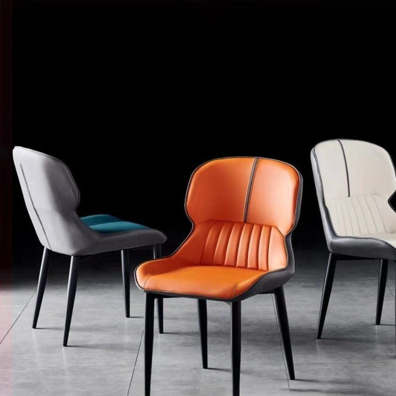 Silla de brazo de silla de comedor contemporánea con patas de metal para cocina