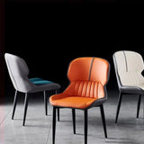 Silla de brazo de silla de comedor contemporánea con patas de metal para cocina