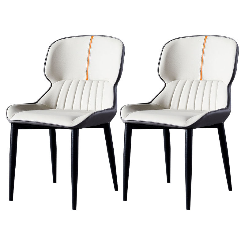 Silla de brazo de silla de comedor contemporánea con patas de metal para cocina