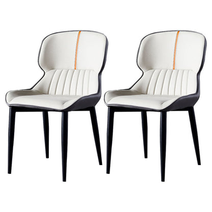 Silla de brazo de silla de comedor contemporánea con patas de metal para cocina