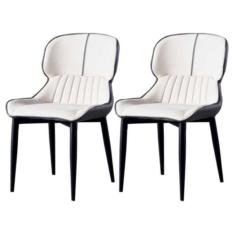 Silla de brazo de silla de comedor contemporánea con patas de metal para cocina