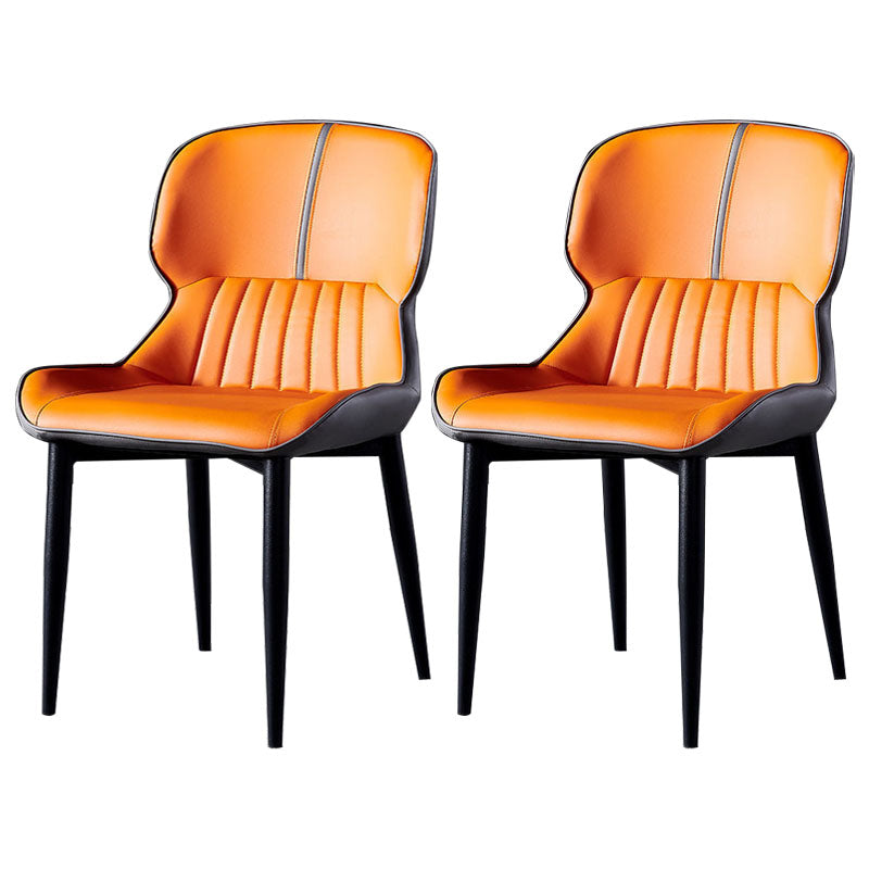 Silla de brazo de silla de comedor contemporánea con patas de metal para cocina