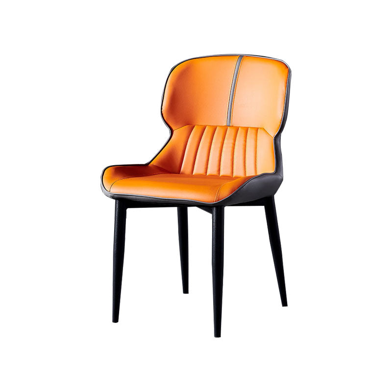 Silla de brazo de silla de comedor contemporánea con patas de metal para cocina