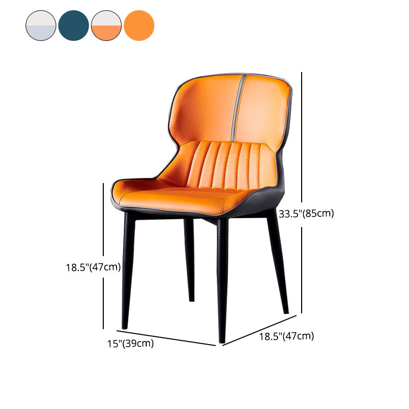 Silla de brazo de silla de comedor contemporánea con patas de metal para cocina