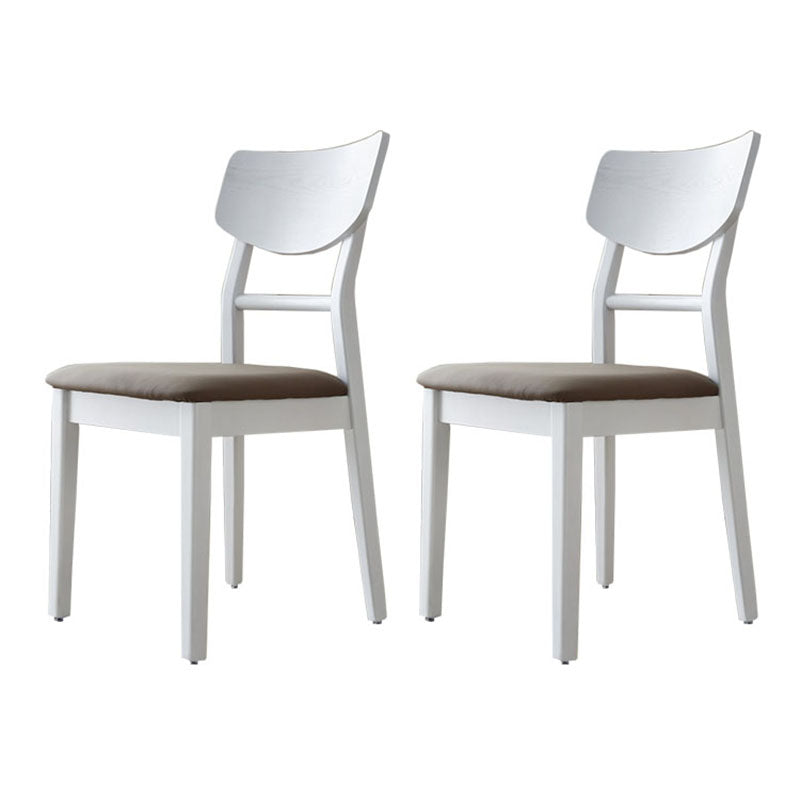 Scandinavian Leather Dining Chairs for Home Open Back Side Chair