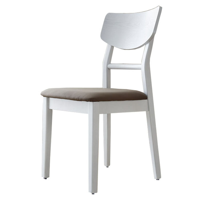 Scandinavian Leather Dining Chairs for Home Open Back Side Chair