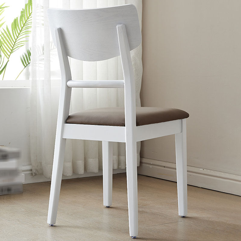 Scandinavian Leather Dining Chairs for Home Open Back Side Chair