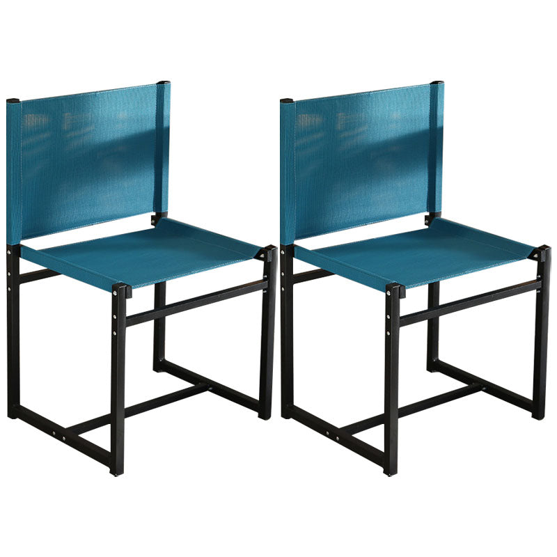 Contemporary Dining Chair Armless Chair with Metal Legs for Kitchen Lake Blue 2 Piece Set Clearhalo 'Dining Chairs' 'Dining Tables & Seating' 'dining_chair' 'furn' 'furn_dining_chair' 'Furniture' 'Kitchen & Dining Furniture' 5767741