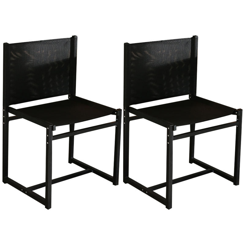 Contemporary Dining Chair Armless Chair with Metal Legs for Kitchen Black 2 Piece Set Clearhalo 'Dining Chairs' 'Dining Tables & Seating' 'dining_chair' 'furn' 'furn_dining_chair' 'Furniture' 'Kitchen & Dining Furniture' 5767743