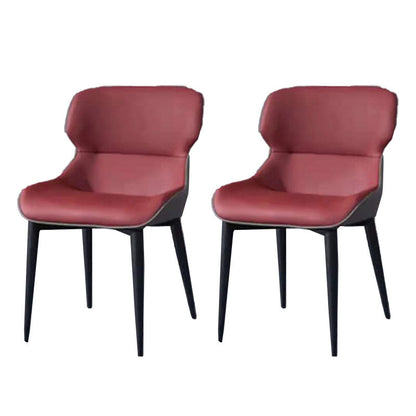 Arm Wingback Side Chair Industrial Style Faux Leather Dining Chairs