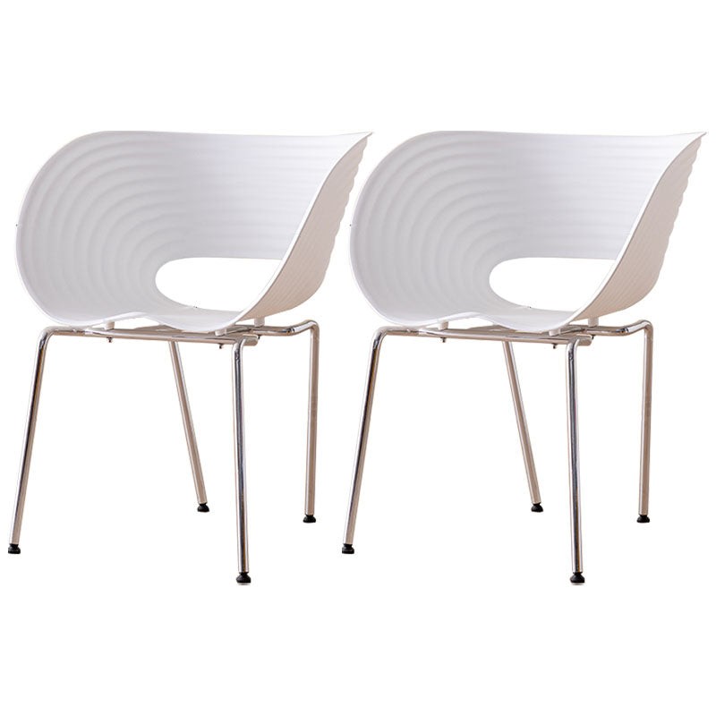 Sillas de brazo de silla de comedor contemporánea con patas de metal para cocina