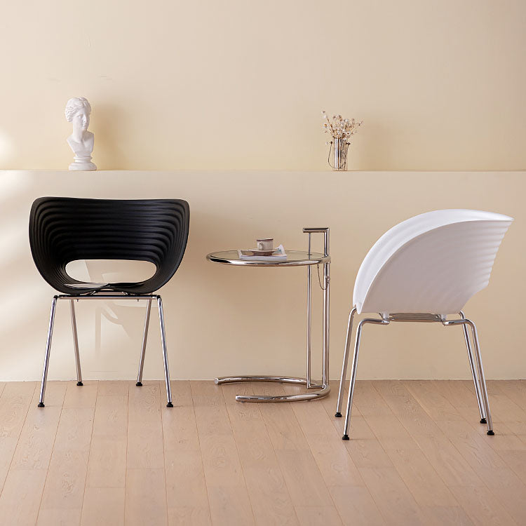 Sillas de brazo de silla de comedor contemporánea con patas de metal para cocina