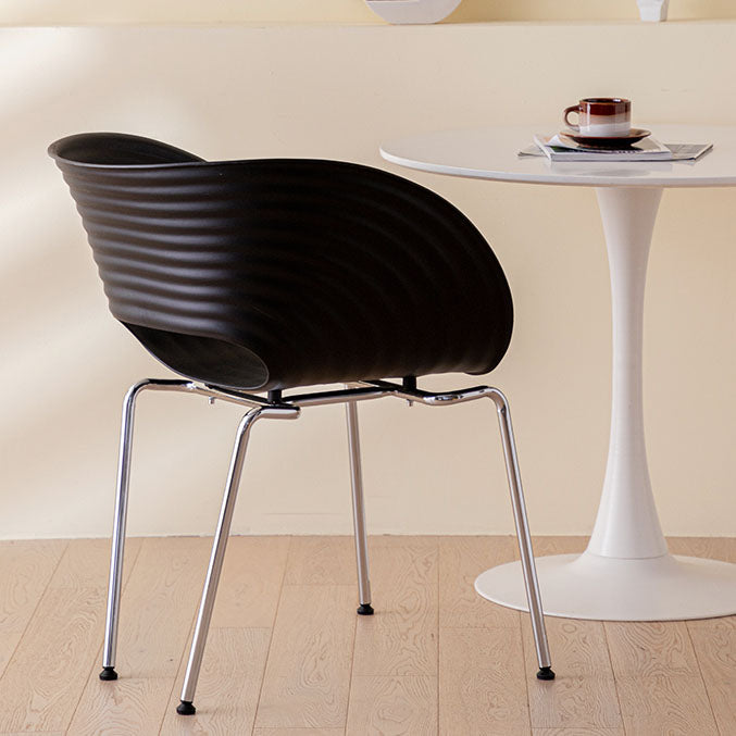 Sillas de brazo de silla de comedor contemporánea con patas de metal para cocina