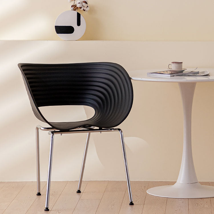 Sillas de brazo de silla de comedor contemporánea con patas de metal para cocina