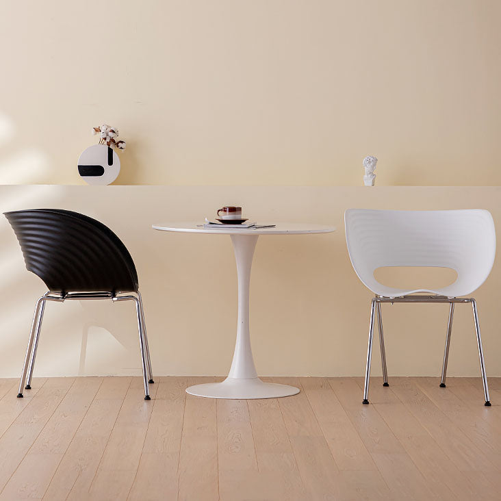 Sillas de brazo de silla de comedor contemporánea con patas de metal para cocina