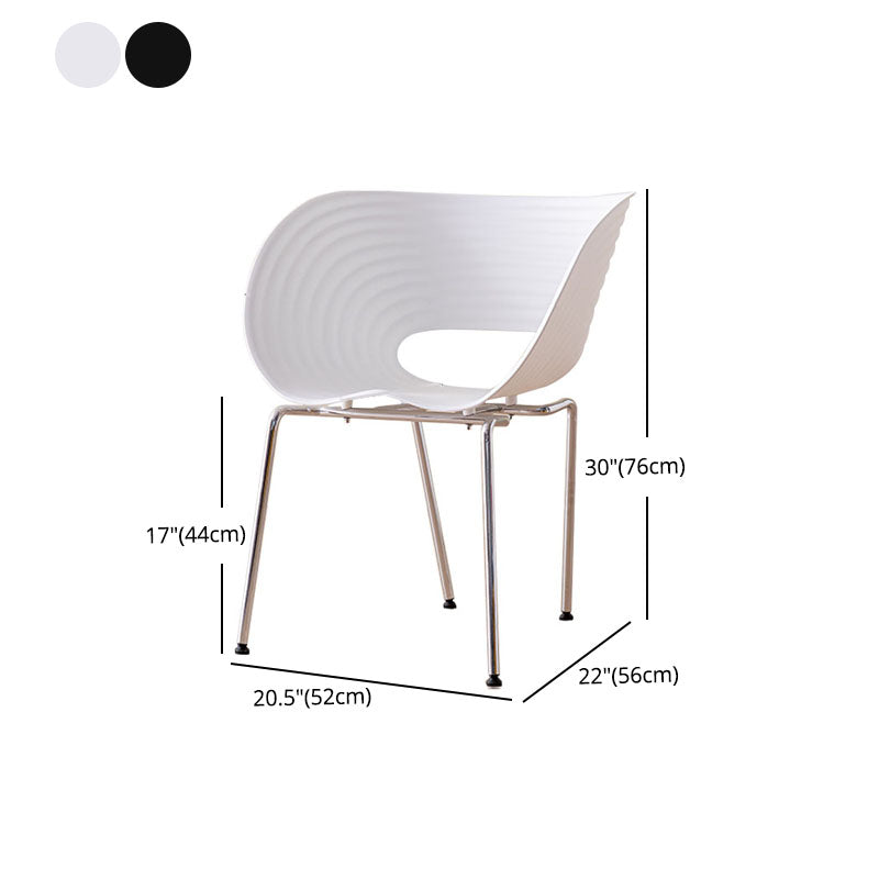 Sillas de brazo de silla de comedor contemporánea con patas de metal para cocina