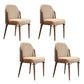 Scandinavian Style Leather Dining Chair for Home Armless Solid Back Chair Beige 4 Piece Set Clearhalo 'Dining Chairs' 'Dining Tables & Seating' 'dining_chair' 'furn' 'furn_dining_chair' 'Furniture' 'Kitchen & Dining Furniture' 5767844