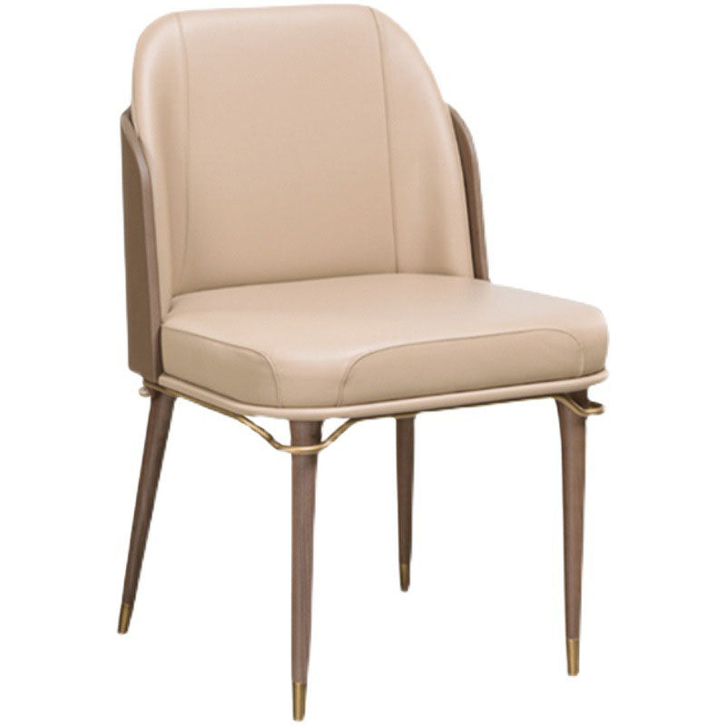 Scandinavian Style Leather Dining Chair for Home Armless Solid Back Chair Clearhalo 'Dining Chairs' 'Dining Tables & Seating' 'dining_chair' 'furn' 'furn_dining_chair' 'Furniture' 'Kitchen & Dining Furniture' 5767851