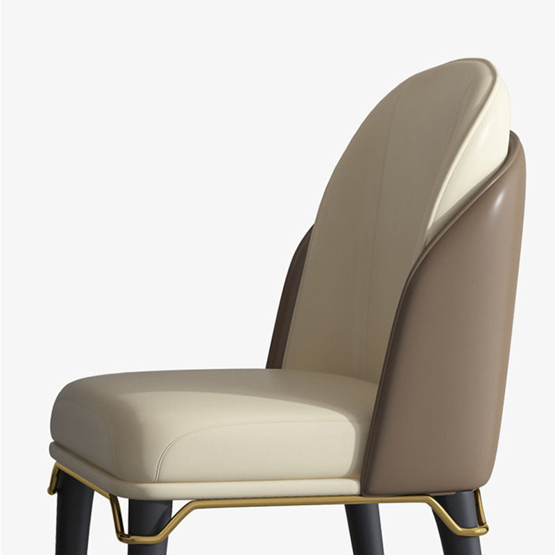 Scandinavian Style Leather Dining Chair for Home Armless Solid Back Chair Clearhalo 'Dining Chairs' 'Dining Tables & Seating' 'dining_chair' 'furn' 'furn_dining_chair' 'Furniture' 'Kitchen & Dining Furniture' 5767852