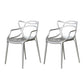 Scandinavian Style Open Back Side Chair for Home Plastic Side Chair Silver 2 Piece Set Clearhalo 'Dining Chairs' 'Dining Tables & Seating' 'dining_chair' 'furn' 'furn_dining_chair' 'Furniture' 'Kitchen & Dining Furniture' 5767862