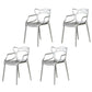 Scandinavian Style Open Back Side Chair for Home Plastic Side Chair Silver 4 Piece Set Clearhalo 'Dining Chairs' 'Dining Tables & Seating' 'dining_chair' 'furn' 'furn_dining_chair' 'Furniture' 'Kitchen & Dining Furniture' 5767864