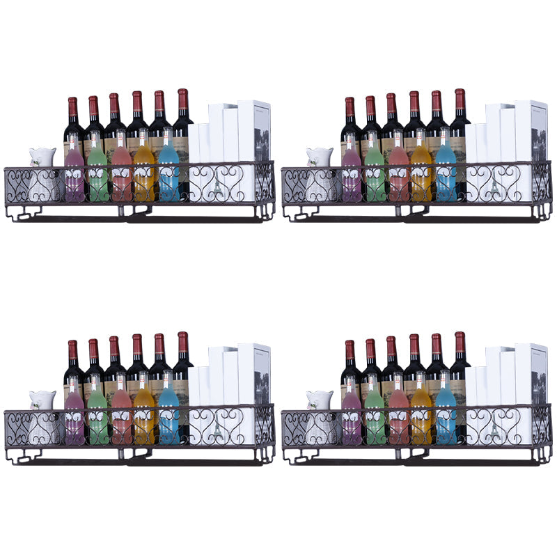 Verre à vin mural en métal Contexte de porte-étape du porte-vin industriel