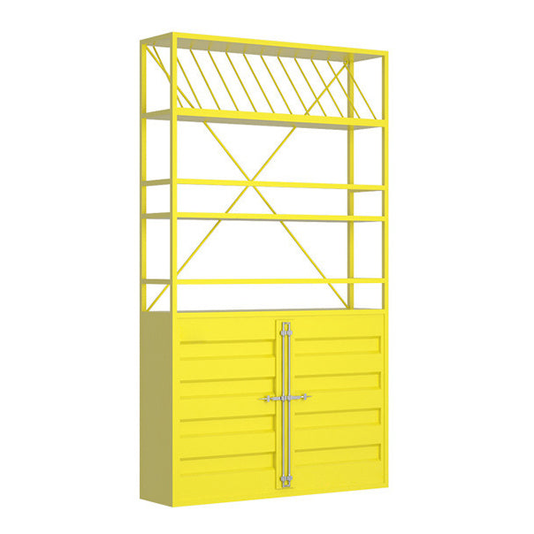 Porte-bouteille à vin industriel en métal avec étagère de bouteille de plancher.