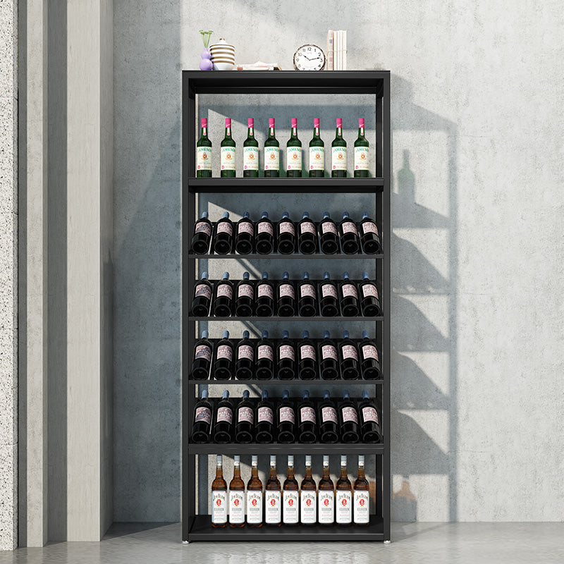 Bouteille de vin de sol moderne et rack en verre en métal rack de vin avec étagère