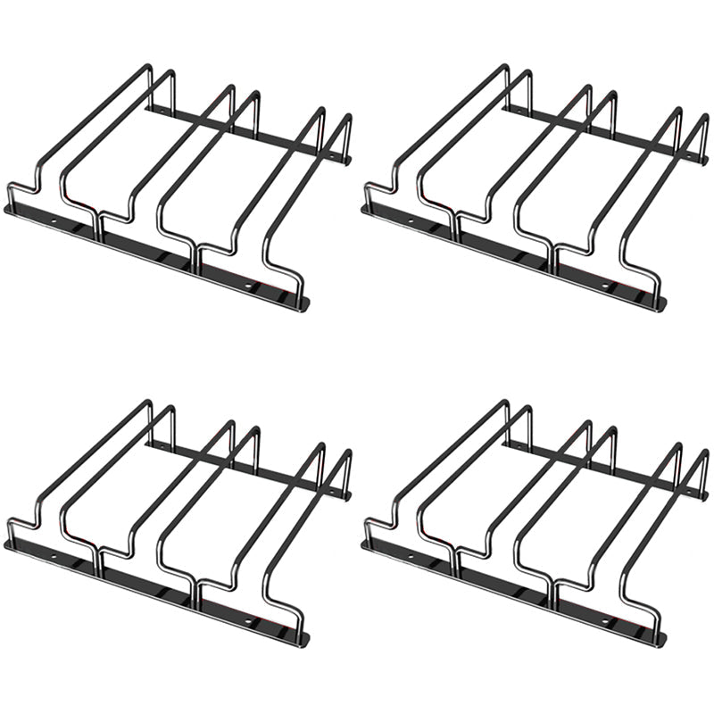 Contemporary Metal Wine Glass Rack Hanging Glass & Stemware Holder in Black
