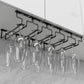 Contemporary Metal Wine Glass Rack Hanging Glass & Stemware Holder in Black