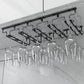 Contemporary Metal Wine Glass Rack Hanging Glass & Stemware Holder in Black