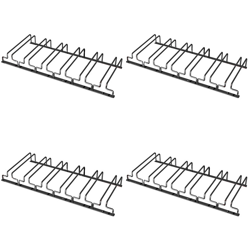 Contemporary Metal Wine Glass Rack Hanging Glass & Stemware Holder in Black