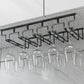 Contemporary Metal Wine Glass Rack Hanging Glass & Stemware Holder in Black