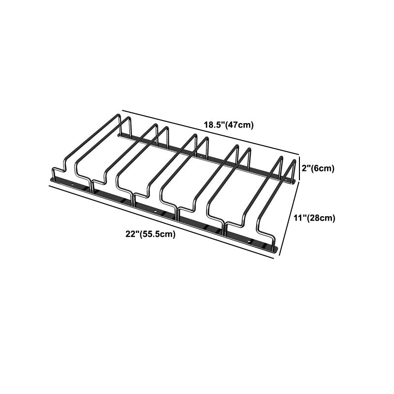 Porta in vetro in metallo contemporaneo in vetro sospeso e supporto per stelo in nero