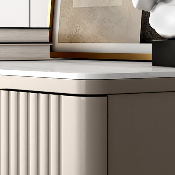 Moderno tavolo a buffet in pietra in pietra in legno ingegnerizzato con cassetto per soggiorno