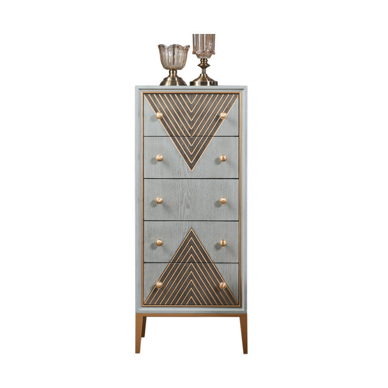 Glam Living Room Sideboard with Drawers Wood and Metal Buffet Server 20"L x 15"W x 47"H Clearhalo 'buffet_sideboard' 'Buffets & Sideboards' 'furn' 'furn_buffet_sideboard' 'Furniture' 'Kitchen & Dining Furniture' 5768248