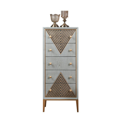 Glam Living Room Sideboard with Drawers Wood and Metal Buffet Server 20"L x 15"W x 47"H Clearhalo 'buffet_sideboard' 'Buffets & Sideboards' 'furn' 'furn_buffet_sideboard' 'Furniture' 'Kitchen & Dining Furniture' 5768248