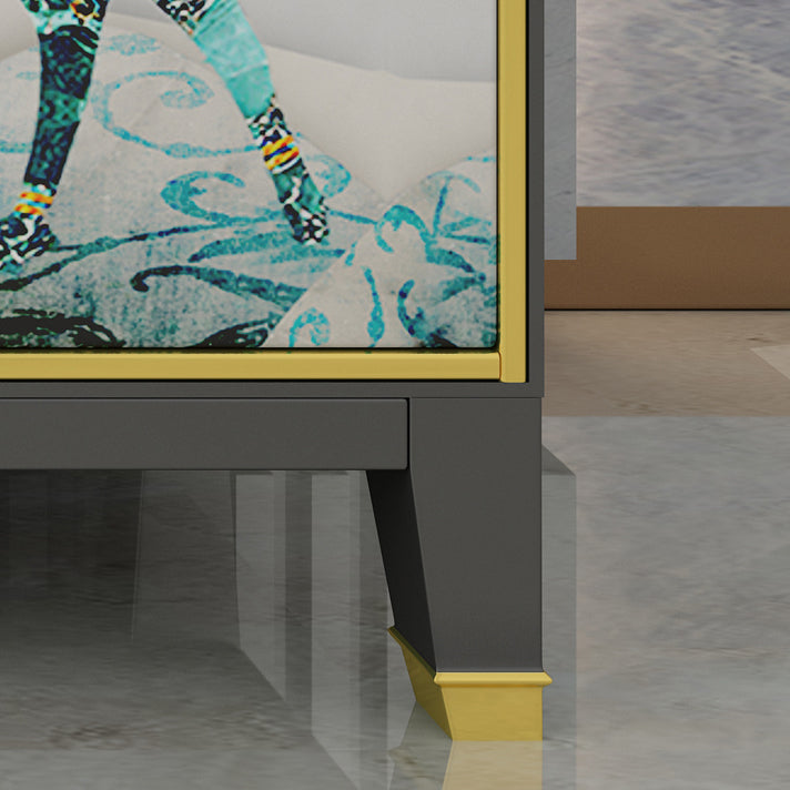 6-Drawer Engineered Wood Sideboard 47.5"L Modern Buffet for Living Room Clearhalo 'buffet_sideboard' 'Buffets & Sideboards' 'furn' 'furn_buffet_sideboard' 'Furniture' 'Kitchen & Dining Furniture' 5768302