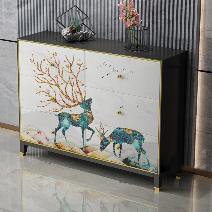 6-Drawer Engineered Wood Sideboard 47.5"L Modern Buffet for Living Room Clearhalo 'buffet_sideboard' 'Buffets & Sideboards' 'furn' 'furn_buffet_sideboard' 'Furniture' 'Kitchen & Dining Furniture' 5768307